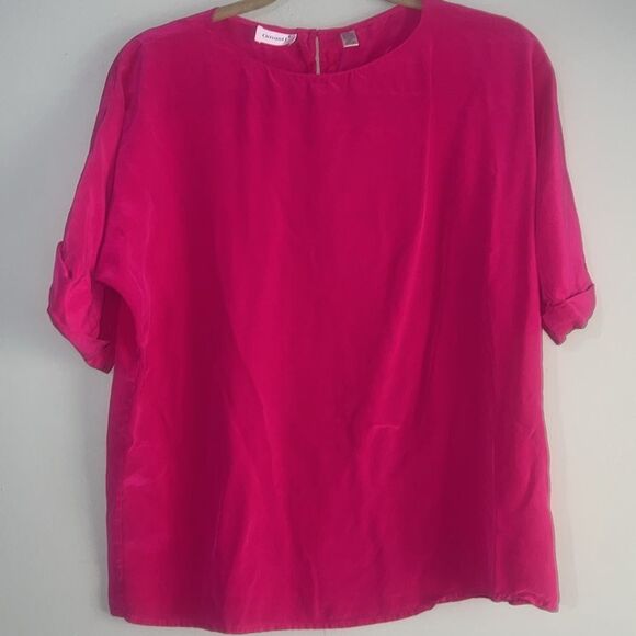 Omanti 100% silk short sleeve top size 8 - Picture 3 of 6